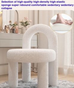 Alternative view of fashionhome Modern Single Sofa Comfy Fluffy Vanity Chair Elegant Furry Makeup Desk Chairs for Bedroom Living Room 47 x 44 x 77 Centimeter