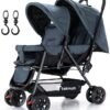 TEKNUM Double Baby Stroller with Hooks - Grey
