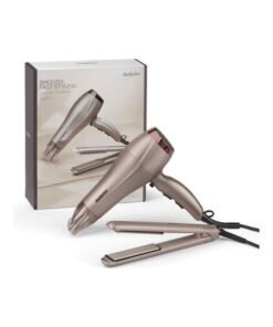 BaByliss Paddle Travel Dry Airbrush | DC Dryer 1900W-2300W | Professional 2300W Hair Dryer & Smooth Pro 235 Hair Straightener Set for Salon-Quality | Ceramic Plates | Frizz-Free Styling, 5514PSDE Beige