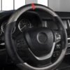 GROIC Carbon Fiber Car Steering Wheel Cover, Universal 15 inch Breathable Anti Slip Steering Wheel Covers, Car Interior Accessories, Fit for Most Car, Trucks, SVU