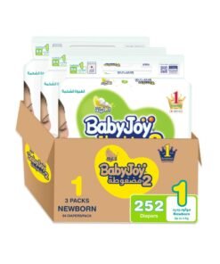 BabyJoy Compressed Baby Diapers, Newborn, Size 1, Up To 4 Kg, Pack of 3x84, 252 Count
