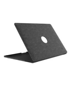 LEVELO Gevena Leather MacBook Pro 16" Cover/ Secure and Lightweight/ Silicone Bottom Base/ Precise Cutouts/ Ultra Slim - Black