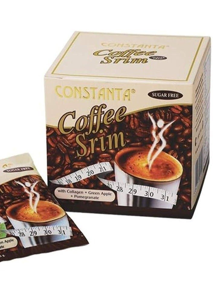 Constanta Slimming Coffee – Sugar-Free Fat Burner Drink with Collagen, Green Apple, and Pomegranate – 10 Sachets for Weight Control