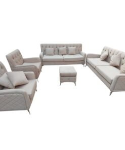 Maharat Al Bahar New Luxury 8-Seater Sofa Set (3+3+1+1) – Elegant Beige, Premium Comfort