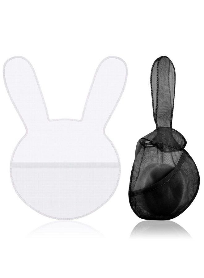 Nuanchu 2 Pcs Beauty Shampoo Conditioner Bar Pouch Mesh Shampoo Conditioner Bar Pouch Rabbit Shape Travel Bar Soap Holder Loofah Bubble Foam Net For Body Shower Bath Exfoliating (Black White)