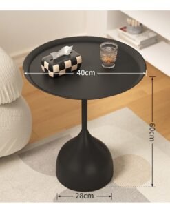 Alternative view of XiuWoo Coffee Table, Nordic Sofa Side Decorative Small Space Living Room Bedroom Patio, Vintage Metal End Table, Metal Iron Outdoor Round Table Weather Resistant Anti-Rust Outdoor, 40*60CM