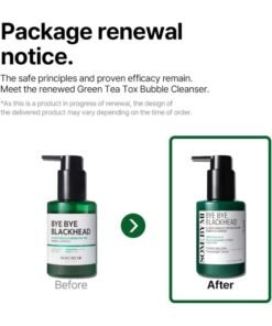 Some by Mi Bye Bye Blackhead 30 Days Miracle Green Tea Tox Bubble Cleanser, 4.23 Oz Packaging May Vary Clear 120grams