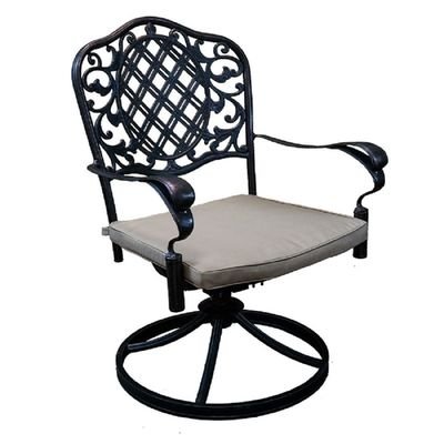 Schondor-Outdoor chair- ATHENS-Swivel Chair-72x64x95-Black frame-beige cushion - Image 3