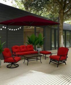 Aluminum Parasol with water base-225×41×136-Red wine -1 year Warranty