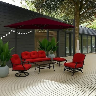 Aluminum Parasol with water base-225×41×136-Red wine -1 year Warranty