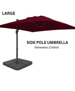 Aluminum Parasol with water base-225×41×136-Red wine -1 year Warranty - Image 3