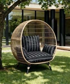 Alternative view of King Wicker Oversized Egg Basket Chair for Living Room , Balcony , Patio , Garden