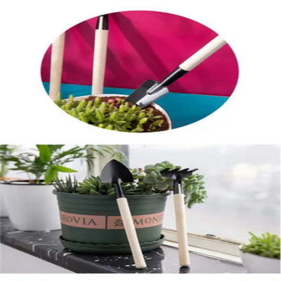 3-Piece Garden Mini Tool Set Beige/Black - Image 3