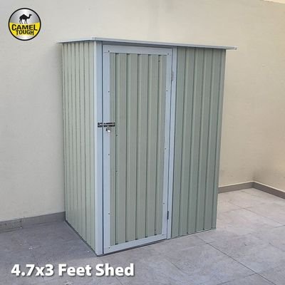 CamelTough Outdoor Metal Storage Shed, 4.7X3 feet, Garden Metal Shed Beige, CT-642 - Image 3