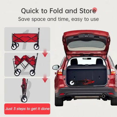 Folding Cart Stroller Red 73x42x25centimeter - Image 5