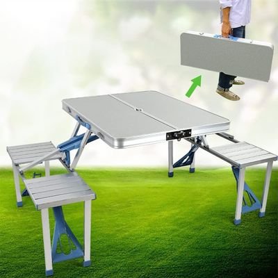 Camping Folding Table Silver - Image 3