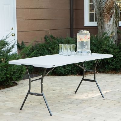Lifetime 6 Ft Fold-In-Half Table, Rectangle, Residential, White Granite Colour, LFT-80333 - Image 3