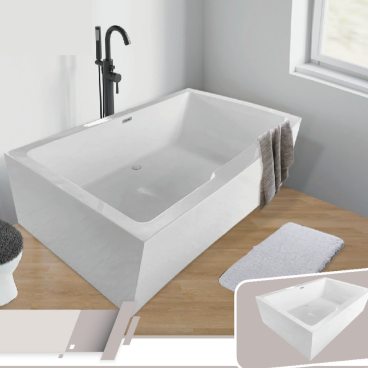 Safari Acrylic Freestanding Bathtub – 200 × 100 cm (Glossy White)