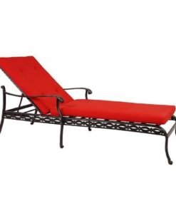 Sun lounger- Philadelphia style-190×70×54CM-Aluminum-Black frame- Red cushion - Image 4