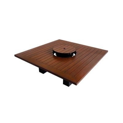 Square Fire Pit Table Color Dark Mahogany & Black - Image 4