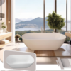 Diamond Acrylic Freestanding Bathtub – Glossy White (Available in 150 × 75 cm and 170 × 75 cm)