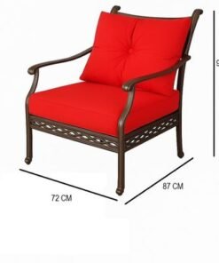Schondor-Outdoor Sofa Set -Phil-COF-SET-004-105x55x45 CM-Aluminum-Black Frame - RED
