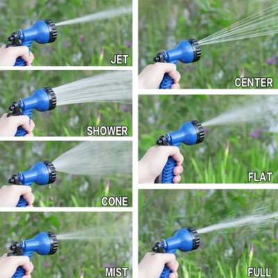 3-Piece Water Hose Pipe With Nozzle And Connector Blue/Black 175feet - Image 3