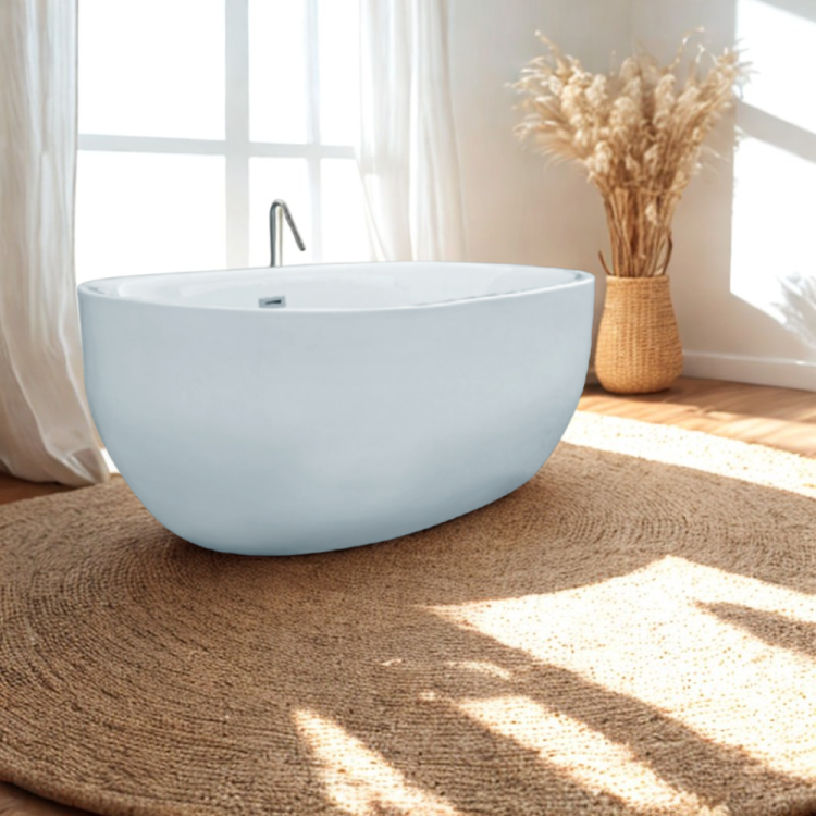 Neptune Acrylic Freestanding Bathtub – 170 × 80 cm (Glossy White)