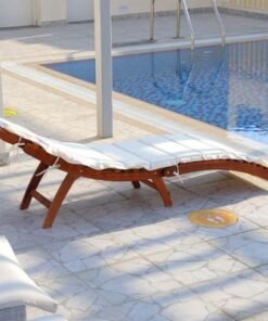 Solid Acacia Wood Sun Lounger