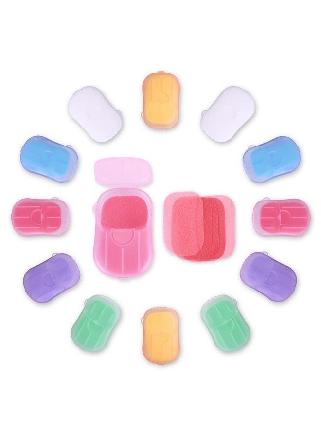 Bamsod 12 Boxes (240 Sheets) Mini Hand Soap Sheets Soap Paper Sheets Portable Disposable Travel Scented Bath Slice Sheet Foaming Paper Soap Confetti Slide Flakes for Travel and Outdoor