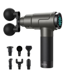 EzzySo Double-headed Fascia Gun Body Massager Gun Deep Pressure Relieve Massage Gun Gym Body Muscle Therapy Massage Gun Foot Neck Massage Slimming Fascia Gun Body Massage Tool