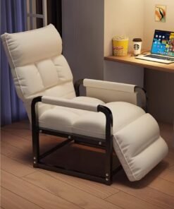 XiuWoo Lounge Home Office Desk Chairs with Footrest Conference Room Meeting Chair, Office Desk Chair Accent Chairs Armchair Training Chair, Office Chairs Study Reading Chair for Balcony, Bedroom