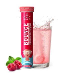 CHICNUTRIX Bounce - Biotin and Keratin Booster for Hair Growth & Hair fall Control - 20 Effervescent Tablets, Raspberry Flavour