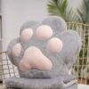 CityRiya-Long Travel Blanket and Pillow, 3 in 1 Cat Paw Blanket Pillow for Car, Plush Blanket + Cat Paw Throw Pillow + Hand Muff, Foldable Zipper Airplane Blankets Set, Soft Sofa Cushion Pillows (Grey)