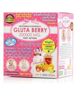 Gluta Berry 200000 mg Whitening & Anti-Acne Drink – Collagen + Glutathione + CoQ10 – 15 Sachets