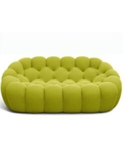 Comfynest Stylish Comfort Modern Wood Sofa With Durable Solid Color Knitted Fabric Upholstery 170.18 X 111.76 X 76.2 Cm Grass Green