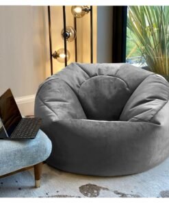 Alternative view of COMFY CLASSIC ADULT GREY VELVET BEAN BAG WITH VIRGIN BEANS FILLING 8