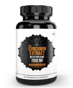 noble nature Turmeric Curcumin 95% Extract with Piperine 2000 MG Per Serving 120 Veg Capsules - Joint & General Wellness Support