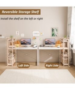 FAMAPY 4-layer Bookshelf Storage Study Desk Reversible Storage Layer  Office Table for home office, Computer desk for workstation - Image 4