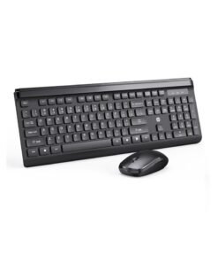 HP CS500 wireless keyboard and mouse combo with 104 keycaps keyboard, plug & play, ergonomic design mouse for office home computer pc laptop black