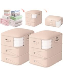 Bukela Portable Storage Bag, Large Capacity Portable Compression Storage Bag, Oversized, Suitable for Clothes, Quilts, Pillows, Sofa Cushions, Duvets, Ideal for Bedrooms and Living Rooms, Space-Saving Organizer Helper, 4 Styles Available