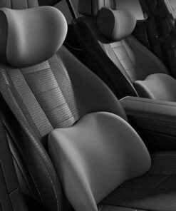 Haidue Lumbar Support Pillows And Car Headrest Neck Pillowcases  Car Cushion Lumbar Support And Car Neck Pillow Kits  Memory Foam Ergonomic Seat Cushions  Adjustable With Car Interior
