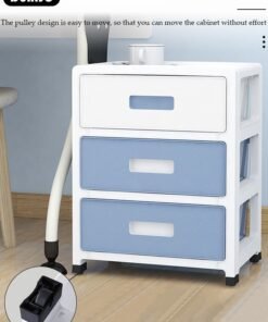 Alternative view of DUNISO 3 Layer Drawer Storage Cabinet with Wheels, Toys Storage Box, Office Desk Storage Box, Drawer Storage Bins for Clothes and Toys, Dust-proof Clothes Storage Cabinet Rack for Living Room, Bathroom, kitchen, Bedroom