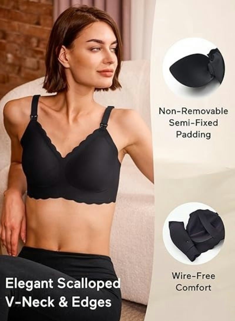 Lupantte Nursing Bras for Breastfeeding Comfort Maternity Bras for Pregnancy Seamless Bralettes with Extra Extender - Image 2