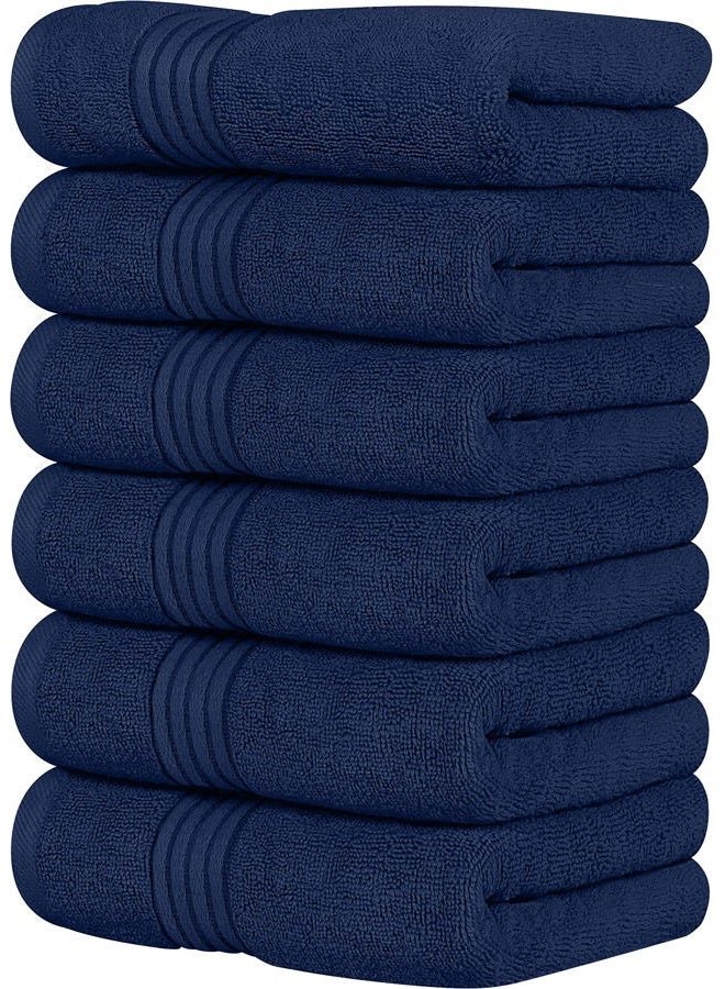 Utopia Towels 6 Piece Premium Hand Towels Set, 16 by 28 inches, 100% Ring Spun Cotton, Lightweight and Highly Absorbent Towels for Bathroom, Travel, Camp, Hotel, and Spa, Navy