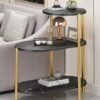 DubaiGallery Magic Home 3-layers Side table for living room sofa side Nordic simplicity coffee table flower stand iron and wooden home Multifunction decorative shelf Storage rack