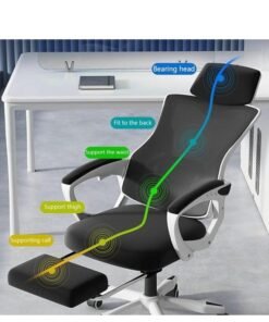 Ergonomic Office Chair, Height and Headrest Adjustable Desk Chair with Lumbar Support and Wheels for Work, Study and Gaming, Swivel Computer Chair for Home and Office (Z1, White) - Image 4