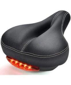 Alissa Comfort Bike Seat with Rear LED Light | Waterproof, Breathable, Dual-Spring Shock Absorption – Universal Fit Bicycle Saddle for Men & Women