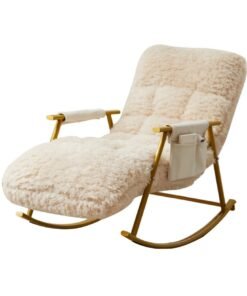 Arabest Rocking Chair,Relax Rocking Chair with Footstool,Patio Rocking Chair with Side Pockets,Adjustable Backrest Height,for Living Room Bedroom Office