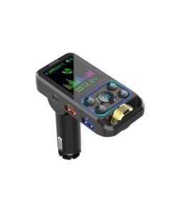 SOLARAE Bluetooth 5.3 FM Transmitter Car Adapter for HD Lossless Sound Quality, EQ Sound, QC3.0 & PD3.0 Fast Charging, with Built-in Microphone for Clear Calls